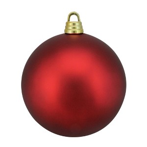 Northlight 12" Shatterproof Matte Christmas Ball Ornament - Red - 1 of 4