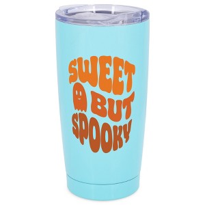 Elanze Designs Sweet But Spooky Ghost Halloween Wrap-Around Design 20 Ounce Stainless Steel On-The-Go Coffee Mug, Thermal Travel Tumbler with Leak - 1 of 4