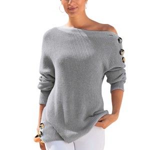 Women's Button Detail Sweater - LASCANA - 1 of 4