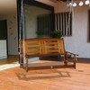 Outsunny Hanging Porch Swing Outdoor Patio Swing Chair with Pine Wood Frame and Wide Backrest for Patio and Yard - 3 of 4