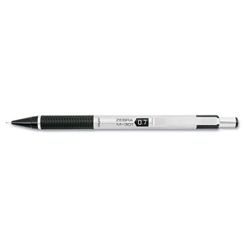 Zebra M-301 Mechanical Pencil 0.7 mm Stainless Steel w/Black Accents Barrel 54310, 2 of 4
