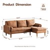XIZZI Mid-Century Modern Chaise Lounge Sofa - Plush Suede Upholstery, Space-Saving 83" L-Shaped Sectional for Living Room, Light/Deep Brown - 3 of 4