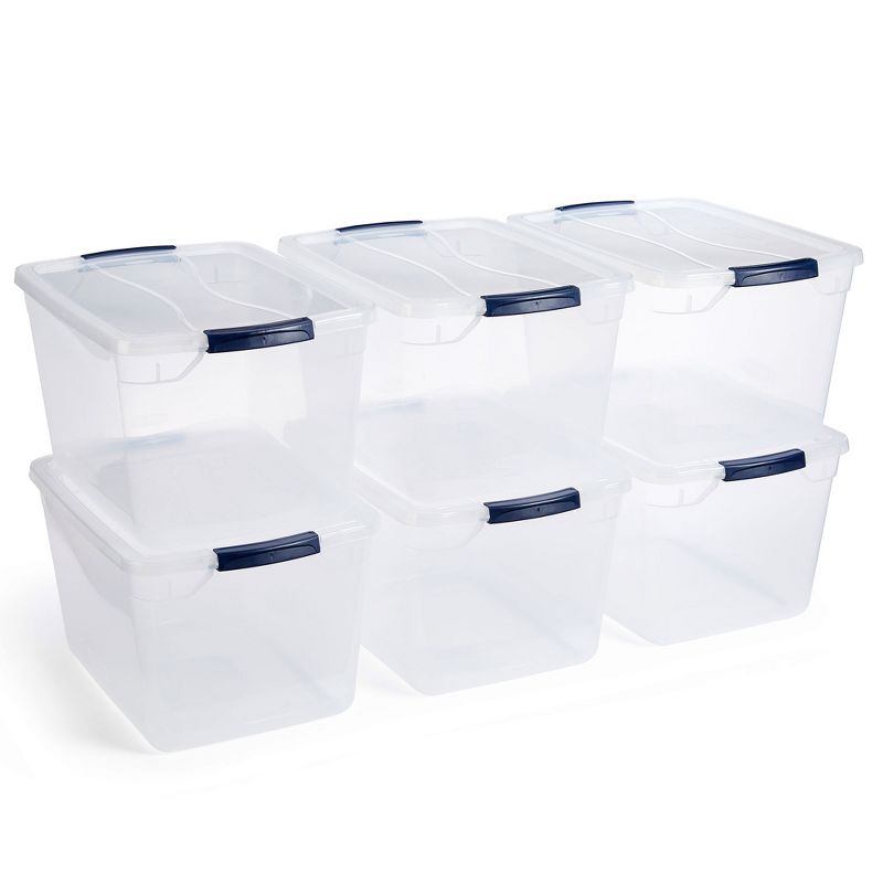 Rubbermaid Cleverstore Clear Latching Stackable Plastic Storage Tote Containers with Lids for Home and Office Organization, 1 of 8