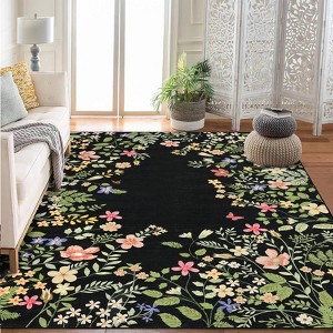 Runner Rug for Hallways, Floral Bathroom Rugs Non Slip Washable Kitchen Runner - 1 of 4