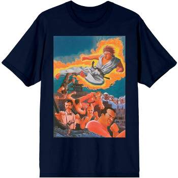 Street Fighter Ryu in Flame Mens Navy Blue Graphic Tee