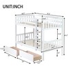 NicBex Twin Over Twin Rubber Wood Bunk Bed with 2 Drawers,Convertible Bed Frame with Ladder and Safety Guardrail for Kids Teens Dorm Rooms - 3 of 4