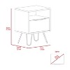 NicBex Nightstand with Open Storage Shelf Wooden Storage Drawer Cabinet with Door and Hairpin Legs for Bedroom,Living Room - 3 of 4