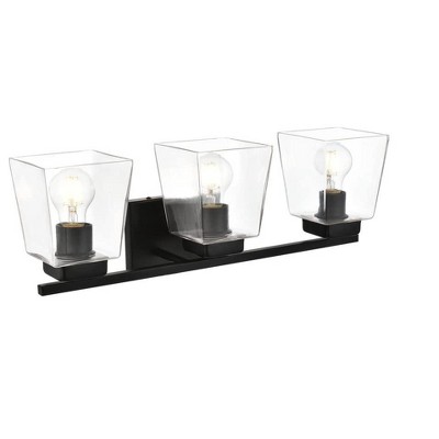 Elegant Lighting Merrick 3 light Black and Clear Bath Sconce
