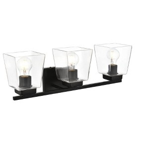 Elegant Lighting Merrick 3 light Black and Clear Bath Sconce - 1 of 4