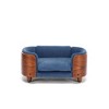 SEVOBAL Pet Beds Scandinavian Style Elevated Dog Sofa with Solid Wood Legs and Velvet Fabric for Small Breed Home Decor, Blue, 21.2"*17"*8.7" - 3 of 4