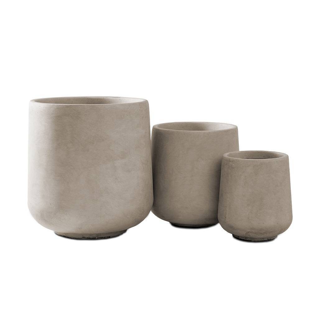 Photos - Flower Pot Rosemead Home & Garden 3pc Concrete Outdoor Planter Pot Beige