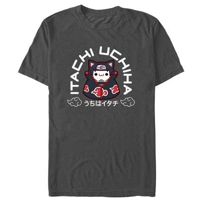 Men's Naruto Nyaruto Itachi Uchiha White Frame T-Shirt
