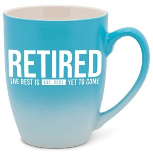 Elanze Designs Retired The Best Is Yet To Come Est 2023 Two Toned Ombre Matte Pale Blue and White 12 ounce Ceramic Stoneware Coffee Cup Mug - 1 of 4