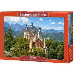 500 Piece Jigsaw Puzzle, View of the Neuschwanstein Castle, Bavarian Alps, Germany, Castle puzzle, Adult Puzzles, Castorland B-53544 - 1 of 4