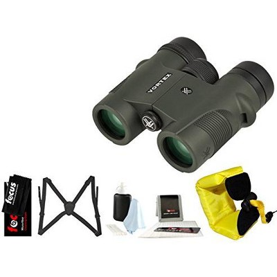 Vortex Diamondback 10x32 Binocular with Harness Strap & Focus Accessory Bundle