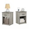 Furinno 2PCS Mid-Century Nightstand Multipurpose End Table Accent Side Table W/Drawer & Open Storage Cube for Bedroom,Living Room,French Oak Grey - 2 of 4