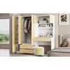 Gulches 3-Door Wooden Storage Desk Wardrobe for Bedroom with Shelves and 3 Drawers, Natural - 4 of 4