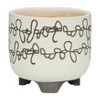 Okak Ceramic Flower Pot with Drainage Holes & Wood Base Rustic Planter for Indoor/Outdoor, Gardening Gift, 2 Pack(S+M), 6 Colors - 2 of 4