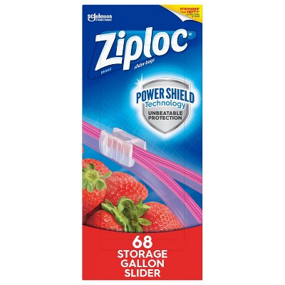 Ziploc Slider Storage Gallon Bags with Power Shield Technology - 68ct