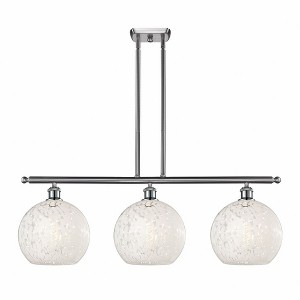 White Mouchette - 3 Light Stem Hung Island In Modern Style-12.25 Inches Tall and 36.5 Inches Wide - 1 of 1