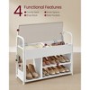 Rustic Shoe Bench with Inner Storage and PU Pockets - Entryway Essential for Organization and Style - 3 of 4