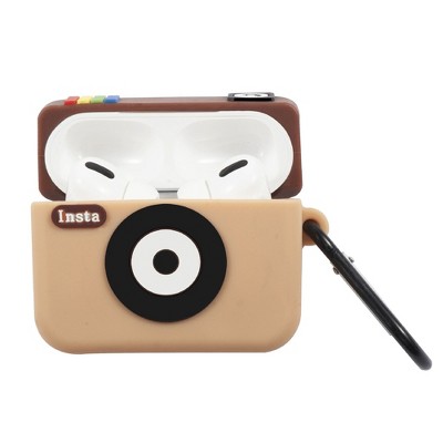 Insten Cute Case Compatible with AirPods Pro - Patina Camera Cartoon Silicone Cover with Keychain