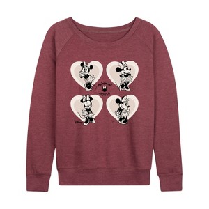 Women's - Disney - Mickey & Friends Lightweight French Terry Wide Neck Long Sleeve Shirt - 1 of 4