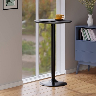 Slate Gray and Black Round Counter Height Pub Table