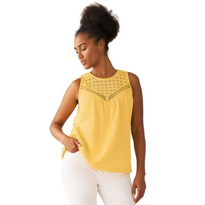 ellos Plus Size Crochet Lace Tank