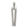 Black Bow Jewelry Sterling Silver Antiqued 3D Pair of Snow Skis Pendant - 3 of 4