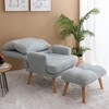 Bella Depot Cloudie Morden Accent Chair with Ottoman-Blue - 2 of 4