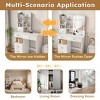 AENKYO Vanity Table with LED Mirror, 5-Drawer Makeup Desk with Hidden Retractable Mirror & 3-Color AdjustableLights, for Bedroom, White - 4 of 4