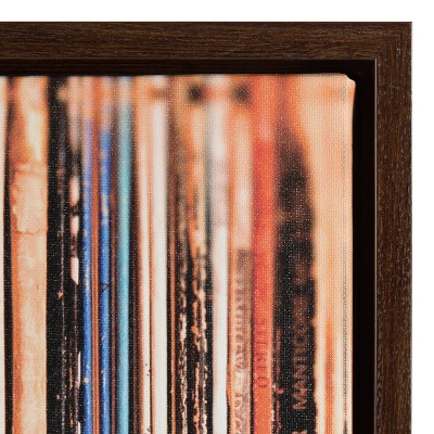 Sylvie Walnut Brown Framed Canvas with Vinyl Record Print