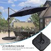 PURPLE LEAF Cantilever Umbrella Round Outdoor Patio Umbrella Aluminum Umbrella with 360°Rotation Adjustable Umbrella With Base - 2 of 4