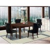 5-Piece Mahogany Finish Solid Wood Top-Rectangular Upholstered Dining Room Set-Seats 4 - 2 of 4
