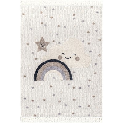 Image of Nuloom Catlin Graphic 5x8 Indoor Area Rug for Living Room Bedroom Dining Room Kitchen, Beige