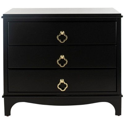 Hannon 3 Drawer Contemporary Nightstand  - Safavieh