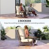5 Piece Backyard Patio Furniture Set, Outdoor Furniture Set with 2 Rocking Chairs, 3-Seat Sofa, and 2 Ottomans - 4 of 4
