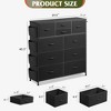 10-Drawer Fabric Dresser, Sturdy Metal Frame Organizer Unit with Side Pockets and Hooks for Bedroom, Living Room, Hallway, Black - 4 of 4
