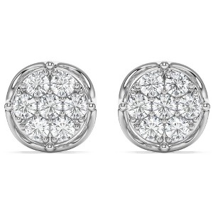 Pompeii3 1 - 2 3/4Ct Diamond 7-Stone Stud Earrings White, Yellow, or Rose Gold Lab Created - 1 of 4