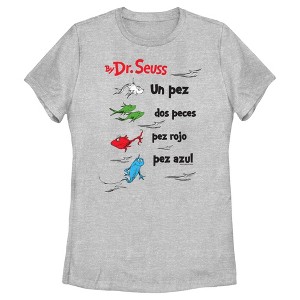 Women's Dr. Seuss One Fish Two Fish Red Fish Blue Fish Spanish T-Shirt - 1 of 4