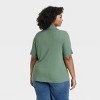 Women's Short Sleeve Ribbed Polo Shirt - Ava & Viv™ - 2 of 3
