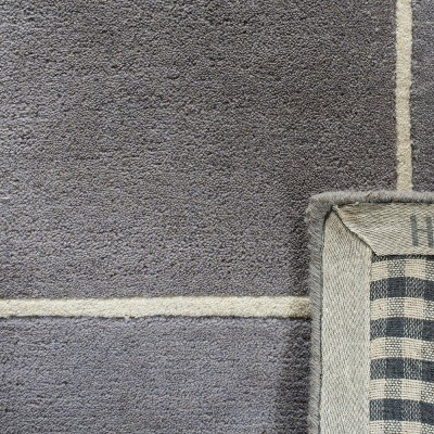Hand-Tufted Silver and Ivory Wool 5' Square Area Rug