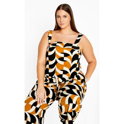 Women's Plus Size Mystic Print Top - black | CITY CHIC