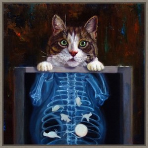 Amanti Art Cat Scan by Lucia Heffernan Canvas Wall Art Print Framed 22 x 22-in. - 1 of 4