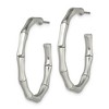 Black Bow Jewelry Stainless Steel Polished Bamboo Style J-Hoop Earrings, 3 x 32mm - 2 of 4