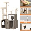 Cat Litter Box Enclosure with Wooden Cat Washroom Furniture, Barn Door, Pet House, Fits Most Litter Boxes - 4 of 4