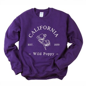 Simply Sage Market Women's Graphic Sweatshirt Embroidered California Flower - 1 of 4