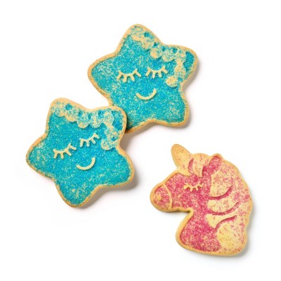 Summer Unicorn & Stars Shaped Sugar Cookies - 10oz/10ct - Favorite Day™