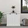 Double Tilt Out Laundry Sorter Cabinet,Freestanding Trash Cabinet with Countertop, Bathroom Storage Cabinet with 2 Removable Bags for Home Kitchen - 2 of 4